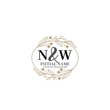 Minimalist Çiçek Baş Logosu, NW Marka Şablonu