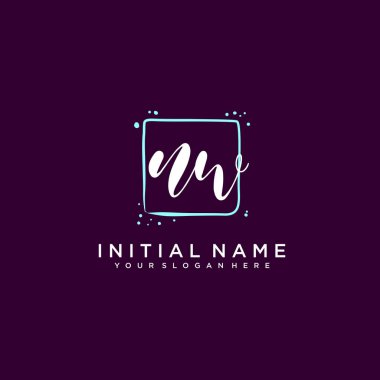 NW Monogramlı Modern Çiçek Baş Logosu