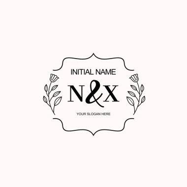 Minimalist Çiçek Baş Logosu, NX Marka Şablonu