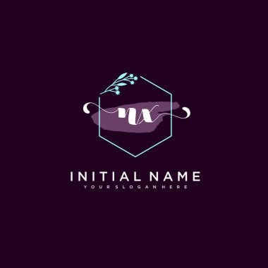 Minimalist Çiçek Baş Logosu, NX Marka Şablonu