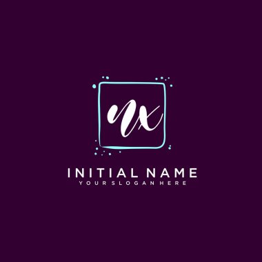 NX Monogramlı Modern Çiçek Baş Logosu