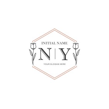 Kişisel ya da Marka İçin NY Minimal Çiçek Logosu Koleksiyonu