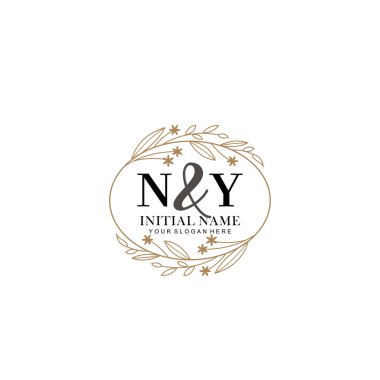 Minimalist Çiçek Baş Logosu, New York Marka Şablonu