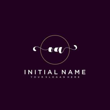 Minimalist Çiçek Baş Logosu, OA Marka Şablonu