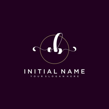 Minimalist Çiçek Baş Logosu, OB Marka Şablonu