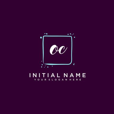 OC Monogramlı Modern Çiçek Baş Logosu