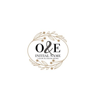 Minimalist Çiçek Baş Logosu, OE Marka Şablonu