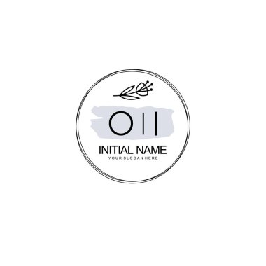 Kişisel veya Marka İçin OI Minimal Çiçek Monogramı Logosu Koleksiyonu