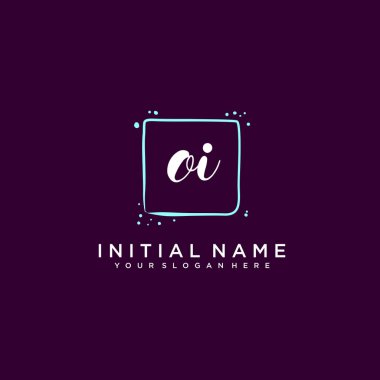 OI Monogramlı Modern Çiçek Baş Logosu