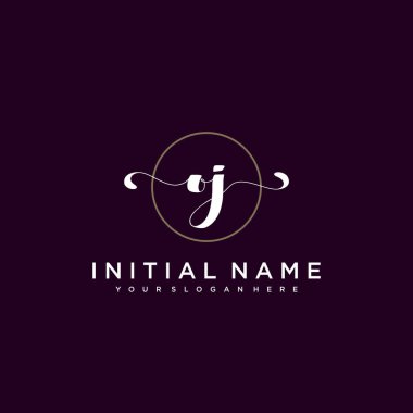 Minimalist Çiçek Baş Logosu, OJ Marka Şablonu