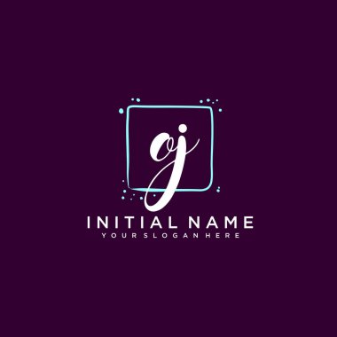 OJ Monogramlı Modern Çiçek Baş Logosu