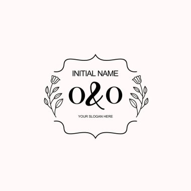 Minimalist Çiçek Baş Logosu, OO Marka Şablonu