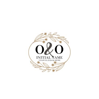 Minimalist Çiçek Baş Logosu, OO Marka Şablonu
