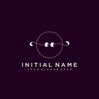 Minimalist Çiçek Baş Logosu, OO Marka Şablonu