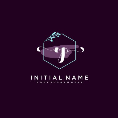 Minimalist Çiçek Baş Logosu, OP Marka Şablonu