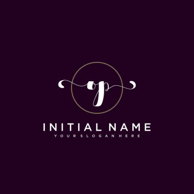 Minimalist Çiçek Baş Logosu, OP Marka Şablonu