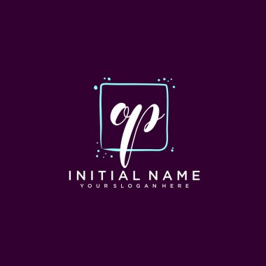 OP Monogramlı Modern Çiçek Baş Logosu