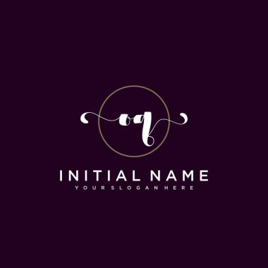 Minimalist Çiçek Baş Logosu, OQ Markalaşma Şablonu