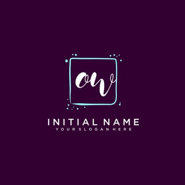 OW Monogramlı Modern Çiçek Baş Logosu