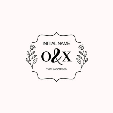 Minimalist Çiçek Baş Logosu, OX Marka Şablonu