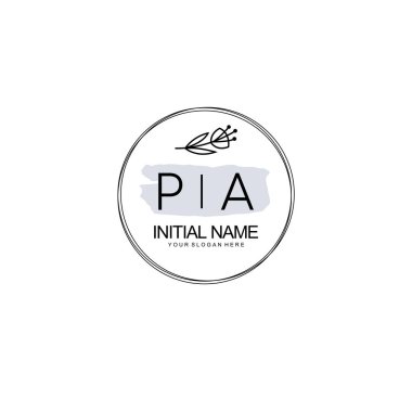 Kişisel veya Marka İçin PA Minimal Çiçek Monogramı Logosu Koleksiyonu