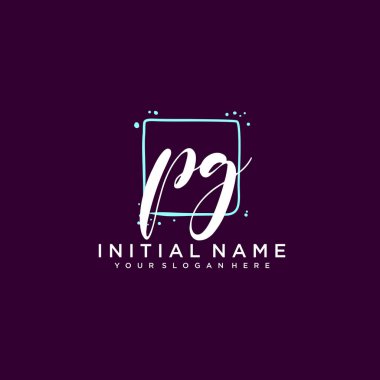 PG Monogramlı Modern Çiçek Baş Logosu