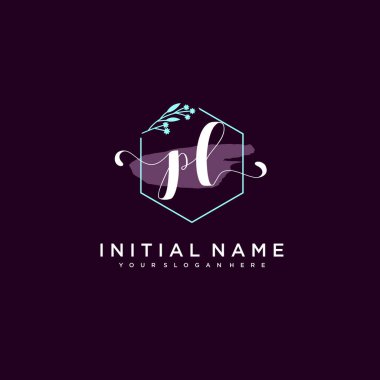 Minimalist Çiçek Baş Logosu, PL Marka Şablonu