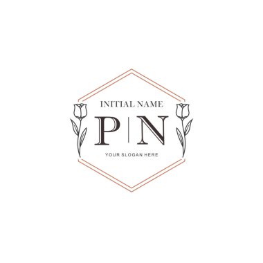Kişisel ya da Brand için PN Minimal Çiçek Logosu Koleksiyonu