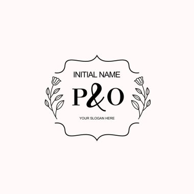 Minimalist Çiçek Baş Logosu, PO Marka Şablonu