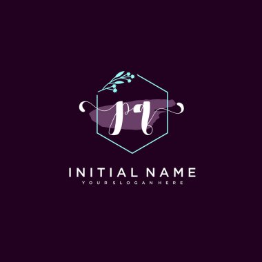 Minimalist Çiçek Baş Logosu, PQ Marka Şablonu