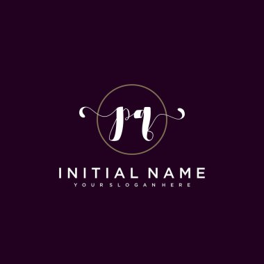 Minimalist Çiçek Baş Logosu, PQ Marka Şablonu