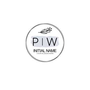 Kişisel ya da Brand için PW Minimal Çiçek Logosu Koleksiyonu