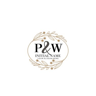 Minimalist Çiçek Baş Logosu, PW Marka Şablonu