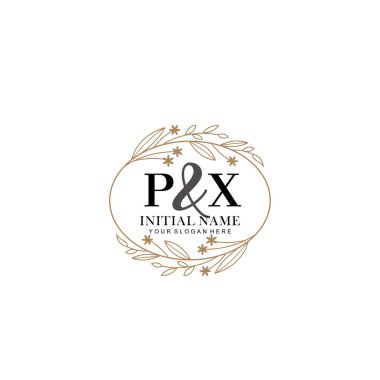 Minimalist Çiçek Baş Logosu, PX Marka Şablonu