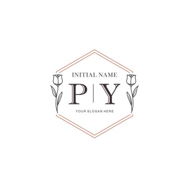 Kişisel ya da Brand için PY Minimal Çiçek Logosu Koleksiyonu