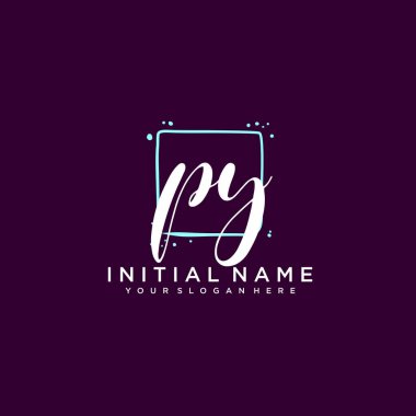 PY Monogramlı Modern Çiçek Baş Logosu