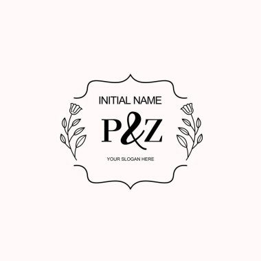 Minimalist Çiçek Baş Logosu, PZ Marka Şablonu