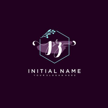 Minimalist Çiçek Baş Logosu, PZ Marka Şablonu