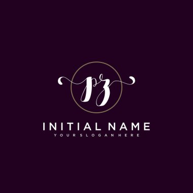 Minimalist Çiçek Baş Logosu, PZ Marka Şablonu