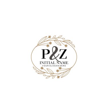 Minimalist Çiçek Baş Logosu, PZ Marka Şablonu