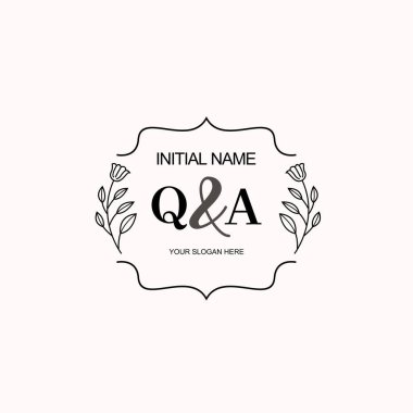 Minimalist Çiçek Baş Logosu, QA Marka Şablonu