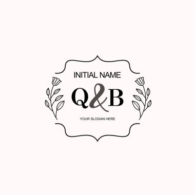 Minimalist Çiçek Baş Logosu, QB Marka Şablonu