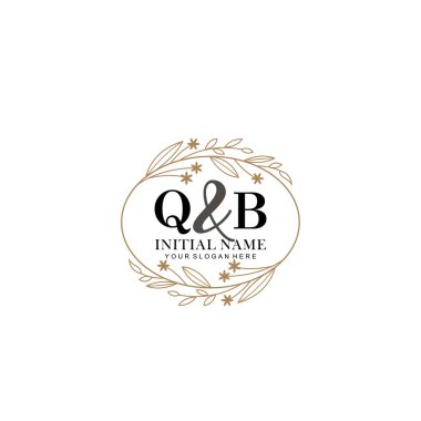 Minimalist Çiçek Baş Logosu, QB Marka Şablonu