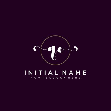 Minimalist Çiçek Baş Logosu, QE Marka Şablonu