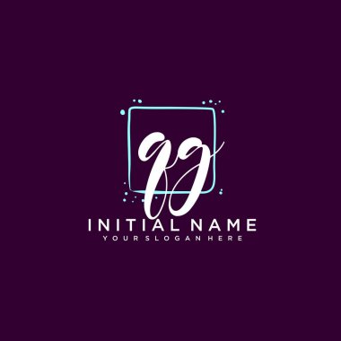 QG Monogramlı Modern Çiçek Baş Logosu