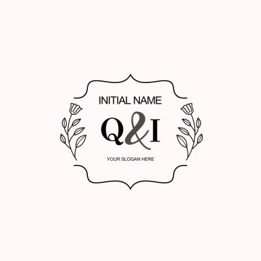 Minimalist Çiçek Baş Logosu, QI Marka Şablonu