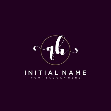 Minimalist Çiçek Baş Logosu, QH Marka Şablonu