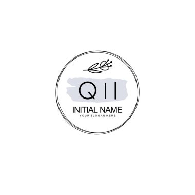 Kişisel ya da Marka İçin QI Minimal Çiçek Monogramı Logosu Koleksiyonu