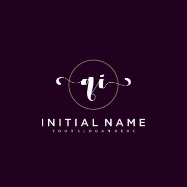 Minimalist Çiçek Baş Logosu, QI Marka Şablonu