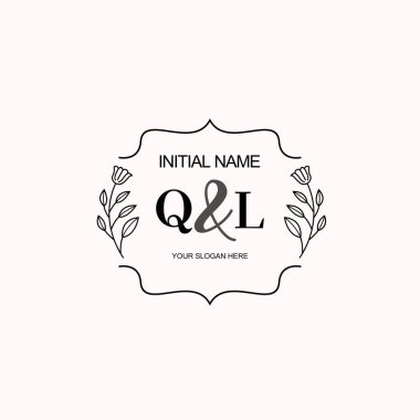 Minimalist Çiçek Baş Logosu, QL Marka Şablonu